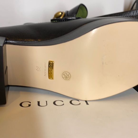 GUCCI HOUDAN Black Leather Platform Loafers - Picture 10 of 10